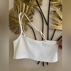 Edikted White Ribbed Top